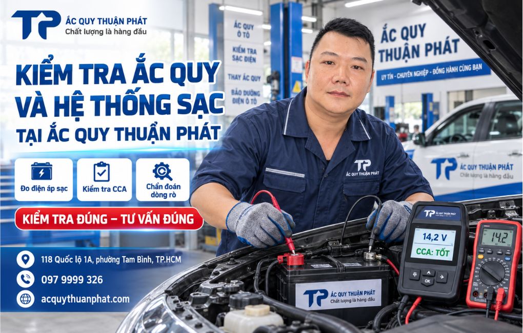 Kiểm tra ắc quy và hệ thống sạc