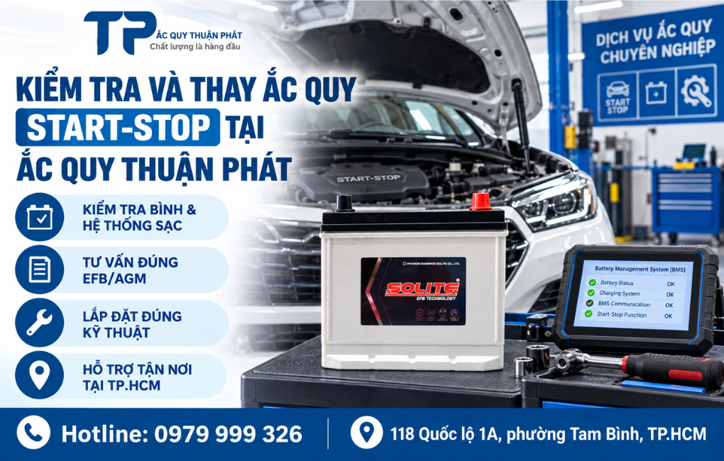 Kiểm tra và thay ắc quy Start-Stop tại Ắc Quy Thuận Phát