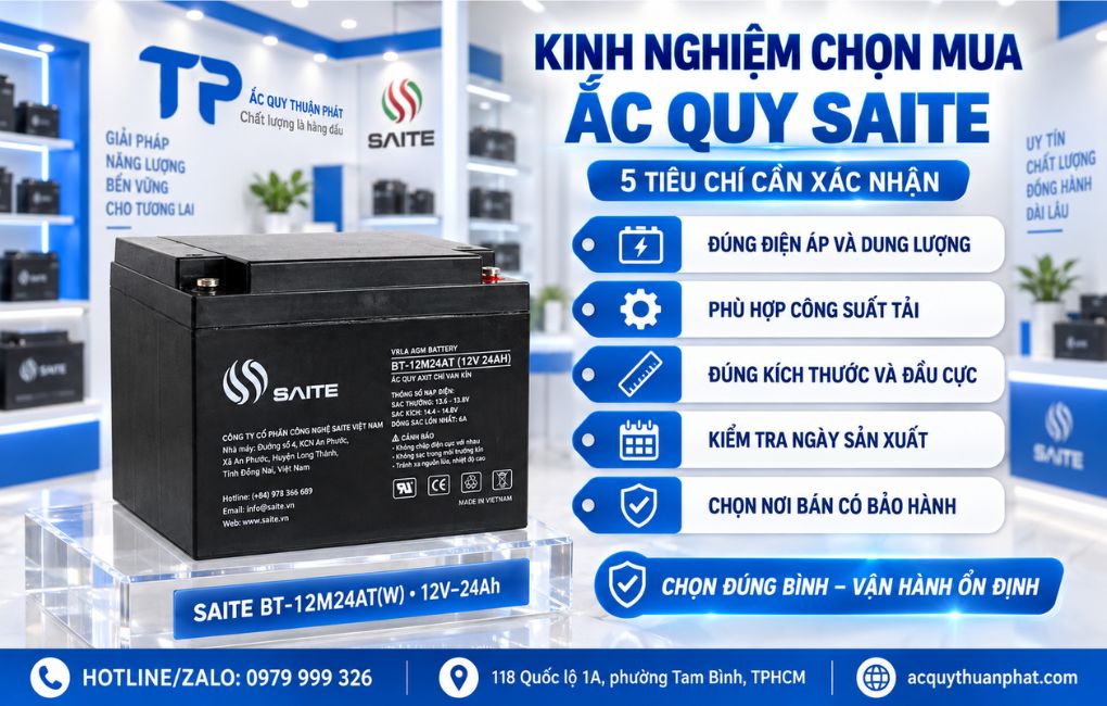 Kinh nghiệm chọn mua ắc quy Saite
