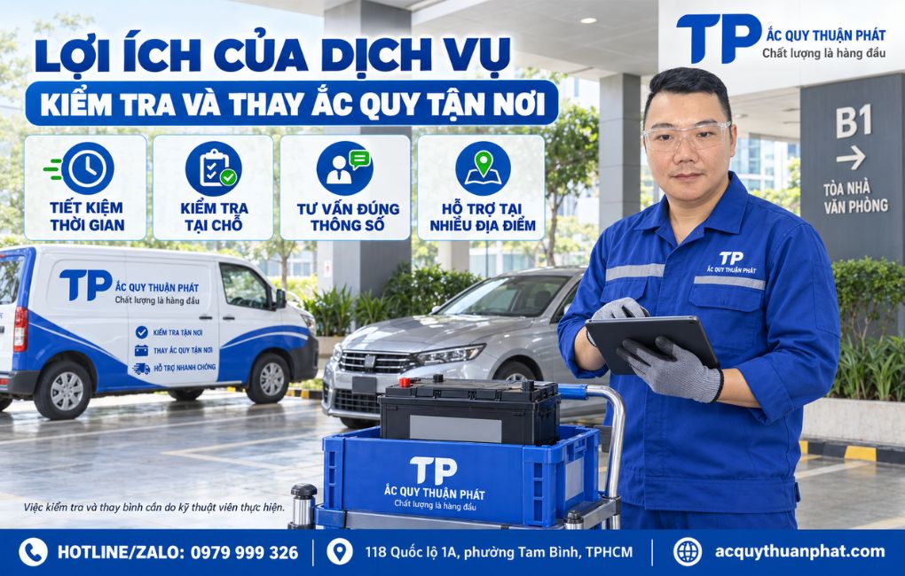 Lợi ích của dịch vụ kiểm tra và thay ắc quy tận nơi