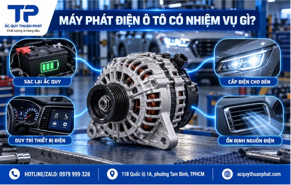 Máy phát điện ô tô có nhiệm vụ gì