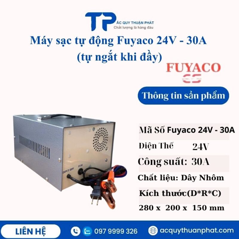 Máy sạc tự động Fuyaco 24V - 30A tự ngắt khi đầy