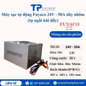 Máy sạc tự động Fuyaco 24V - 50A nhôm tự ngắt khi đầy
