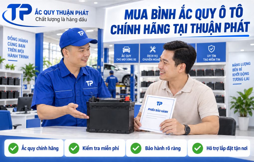 Mua bình ắc quy ô tô chính hãng tại Thuận Phát