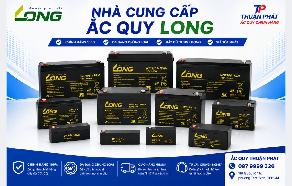 Nhà cung cấp ắc quy Long tại TPHCM