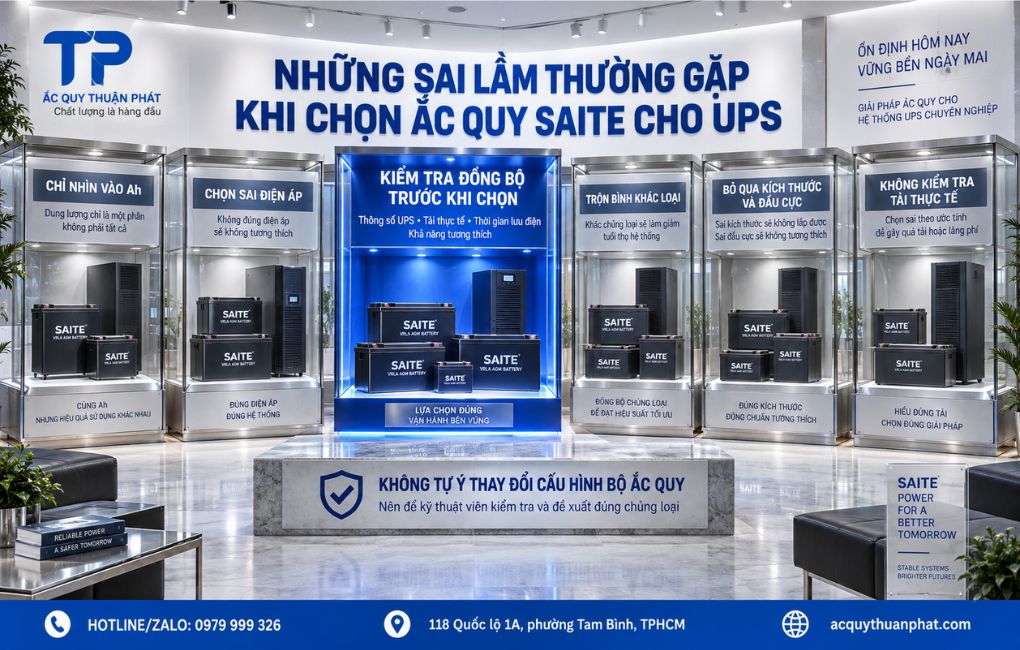 Những sai lầm thường gặp khi chọn ắc quy Saite cho UPS