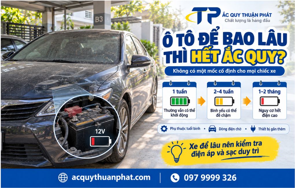 Ô tô để bao lâu thì hết ắc quy