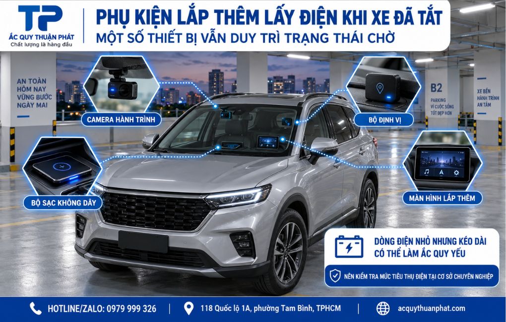 Phụ kiện lắp thêm điện khi xe đã tắt