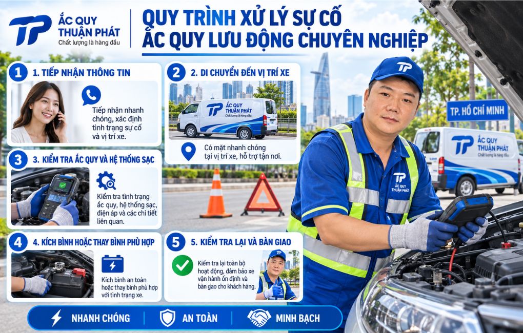 Quy trình xử lý sự cố ắc quy lưu động chuyên nghiệp