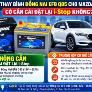 Thay bình cho Mazda có cần cài đặt lại I-stop không