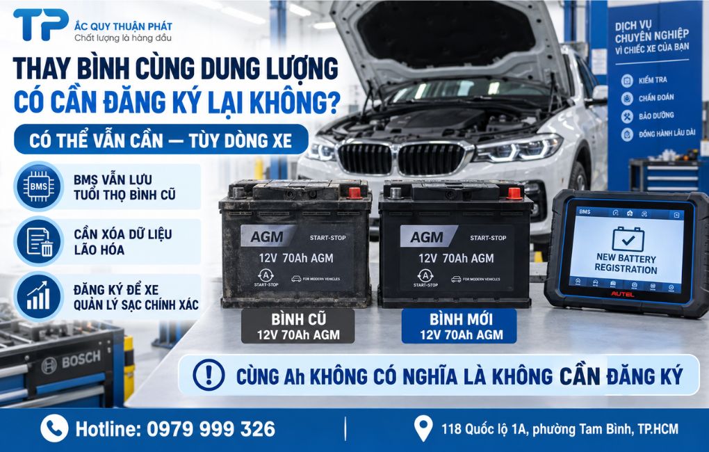 Thay bình cùng dung lượng cáo cần đăng ký lại không