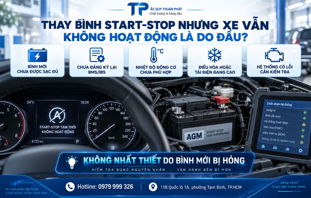 Thay bình Start-Stop nhưng xe không hoạt động là do đâu