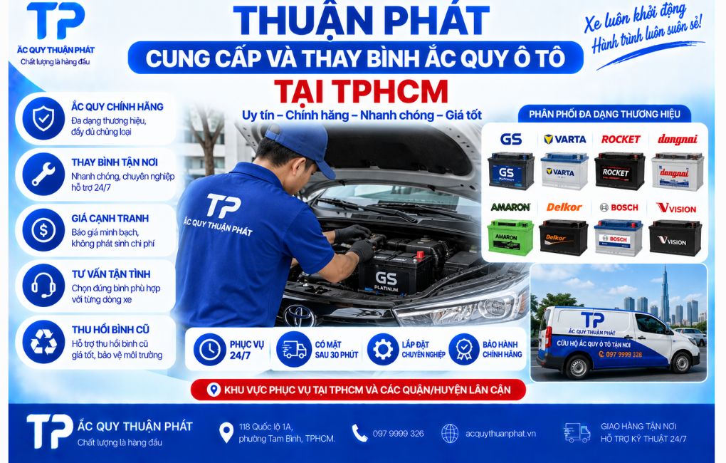Thuận phát cung cấp ắc quy ô tô tại TPHCM