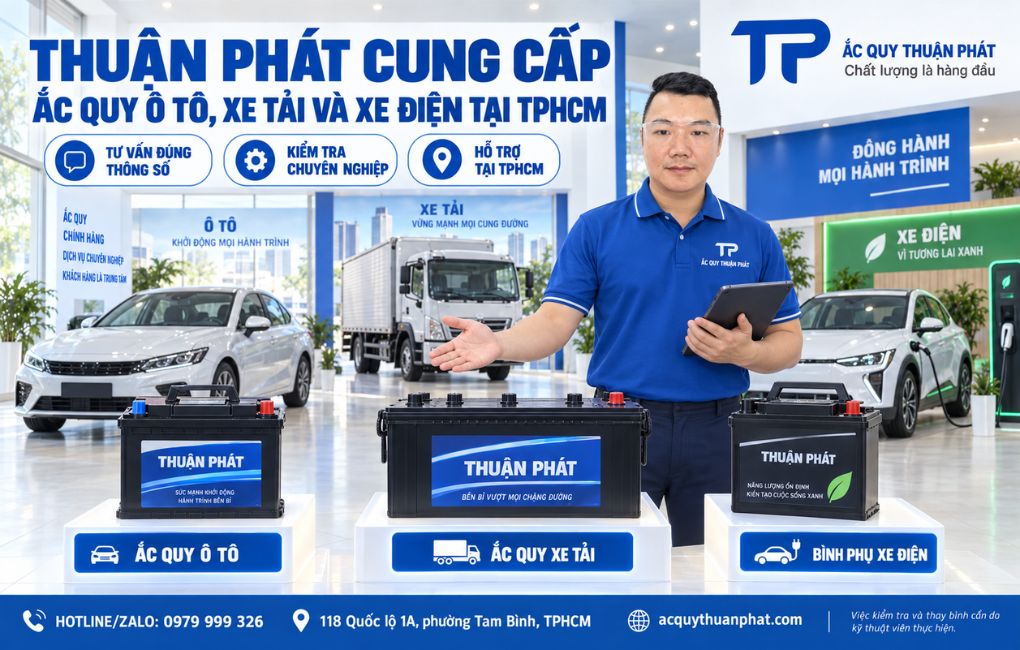 Thuận Phát cung cấp ắc quy ô tô xe tải xe điện tại TPHCM