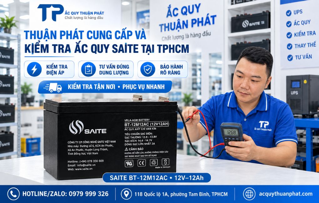 Thuận Phát cung cấp và kiểm tra ắc quy Saite tại TPHCM