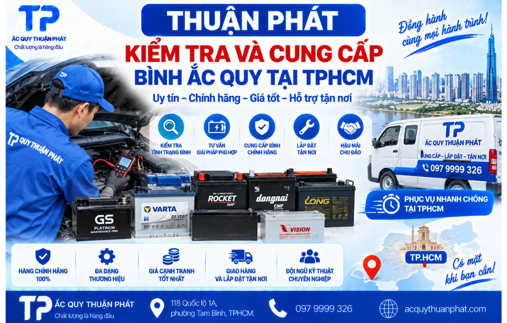 Thuận Phát kiểm tra và cung câp bình ắc quy tại TPHCM