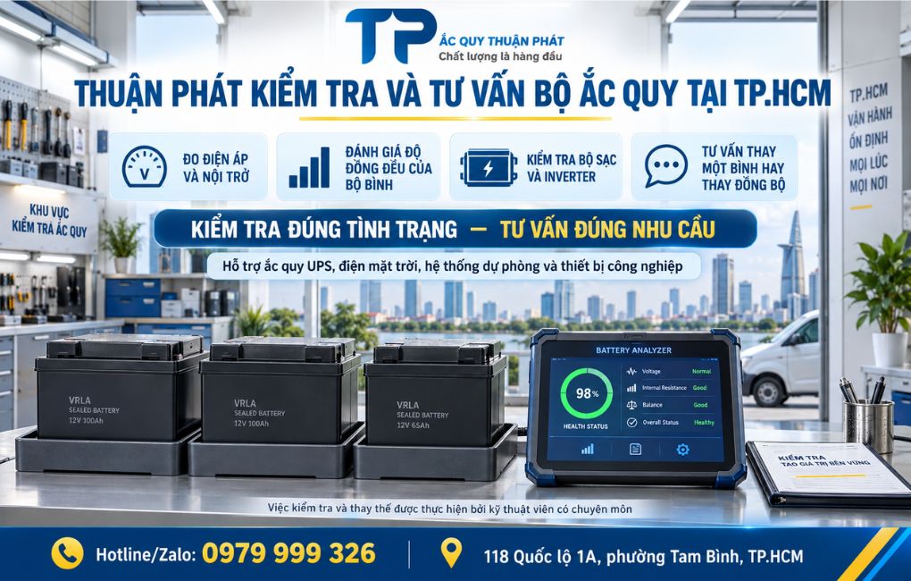 Thuận Phát kiểm tra và tư vấn bộ ắc quy tại TPHCM