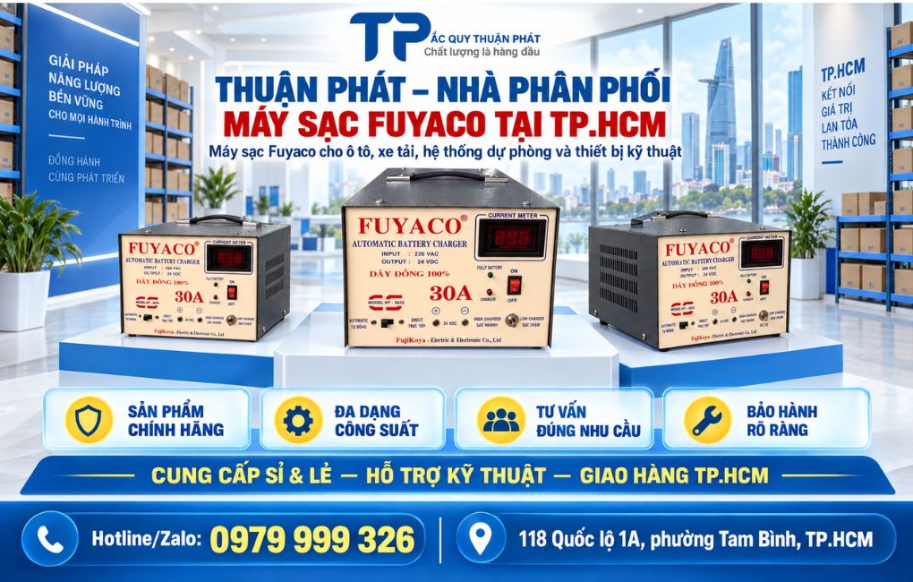 Thuận Phát nhà phân phối máy sạc Fuyaco tại TPHCM