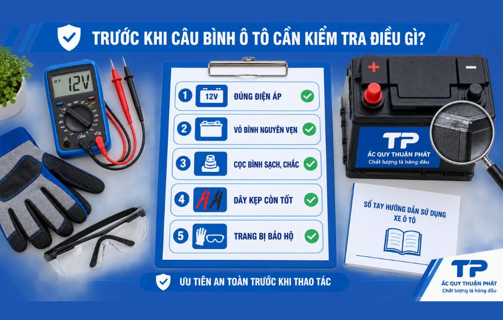 Trước khi câu bình ô tô cần kiểm tra điều gì