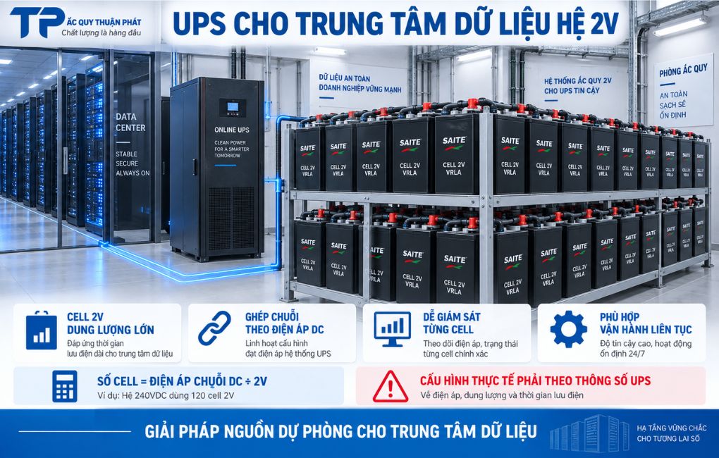 UPS cho trung tâm dữ liệu hệ 2V