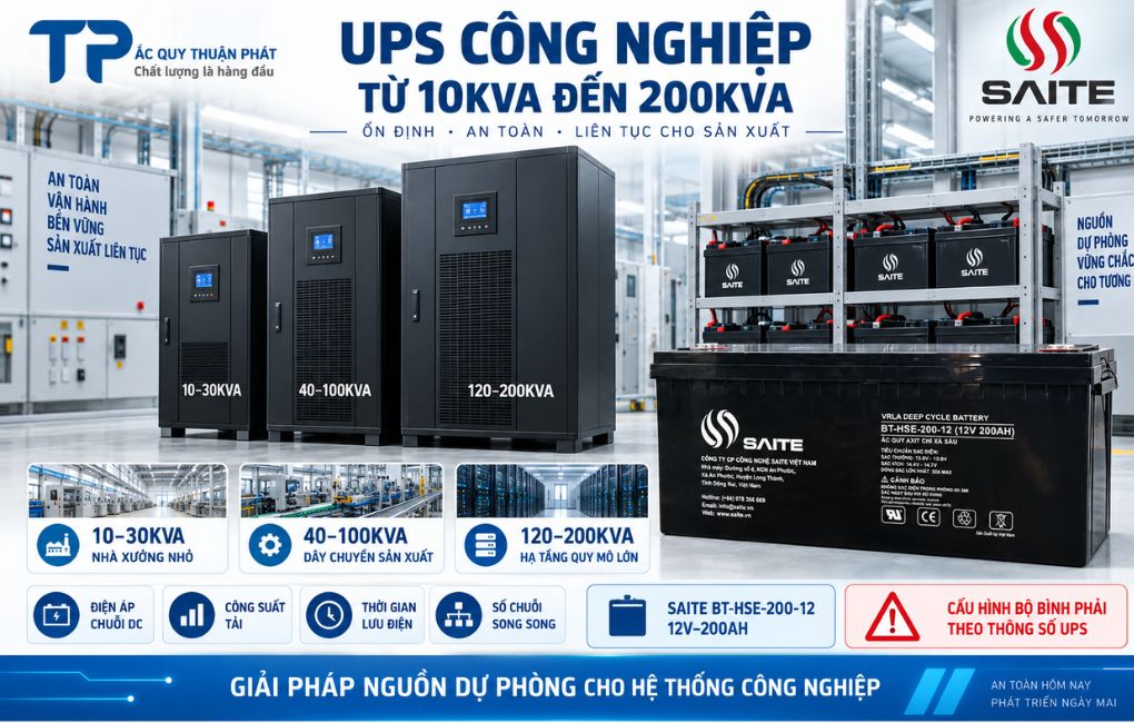 UPS công nghiệp từ 10KVA đến 200KVA