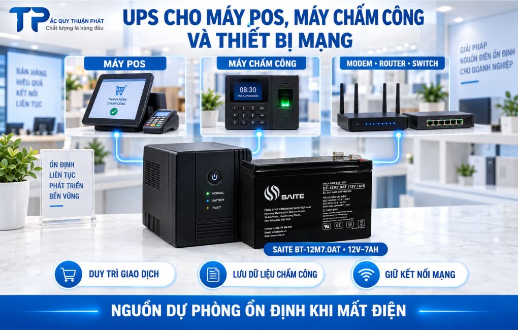 UPS dùng cho máy POS máy châm công thiết bị mạng