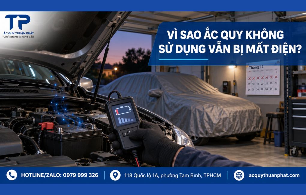 Vì sao ắc quy không sử dụng vẫn bị mất điện