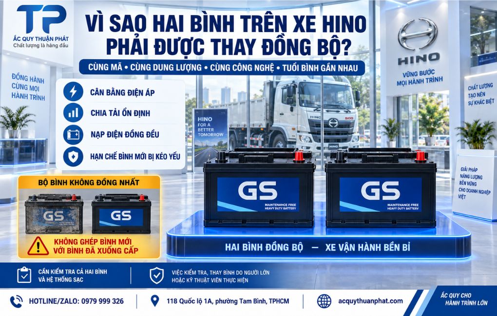 Vì sao hai bình trên xe Hino được thay đồng bộ