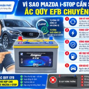 Vì sao Mazda i-stop cần sử dụng ắc quy EFB chuyên dụng