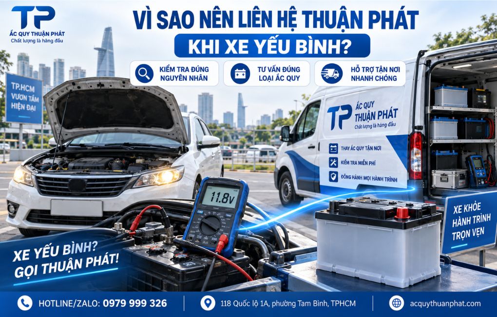 Vì sao nên liên hệ Thuận Phát khi xe yếu bình