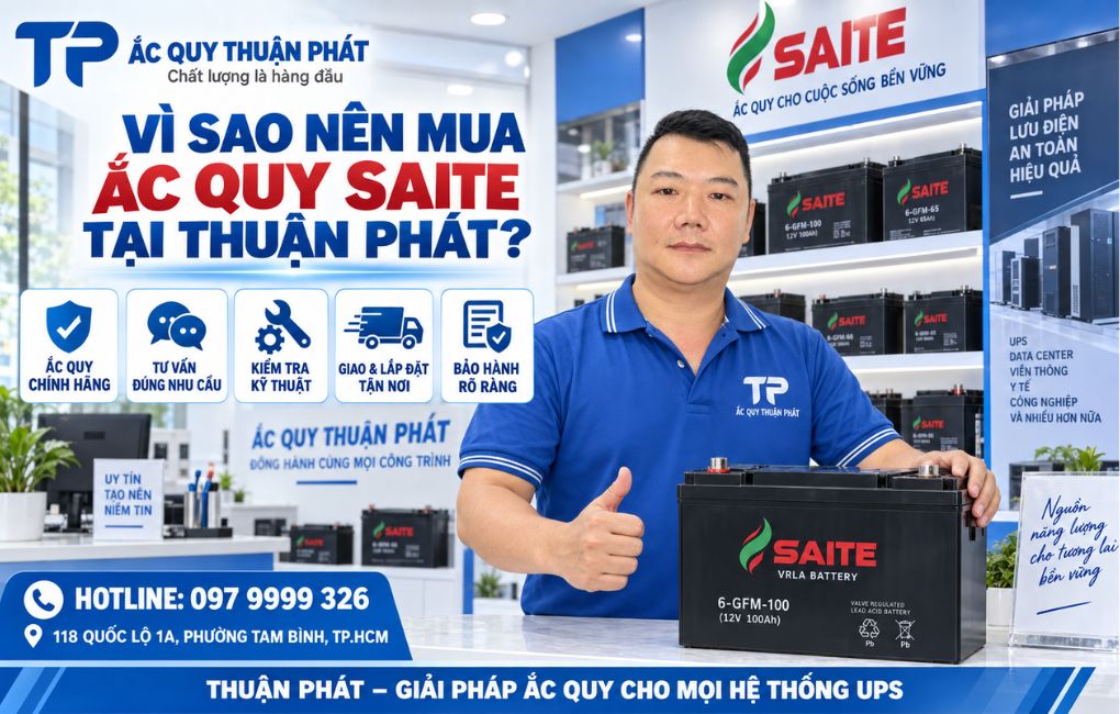 Vì sao nên mua ắc quy Saite tại Thuận Phát