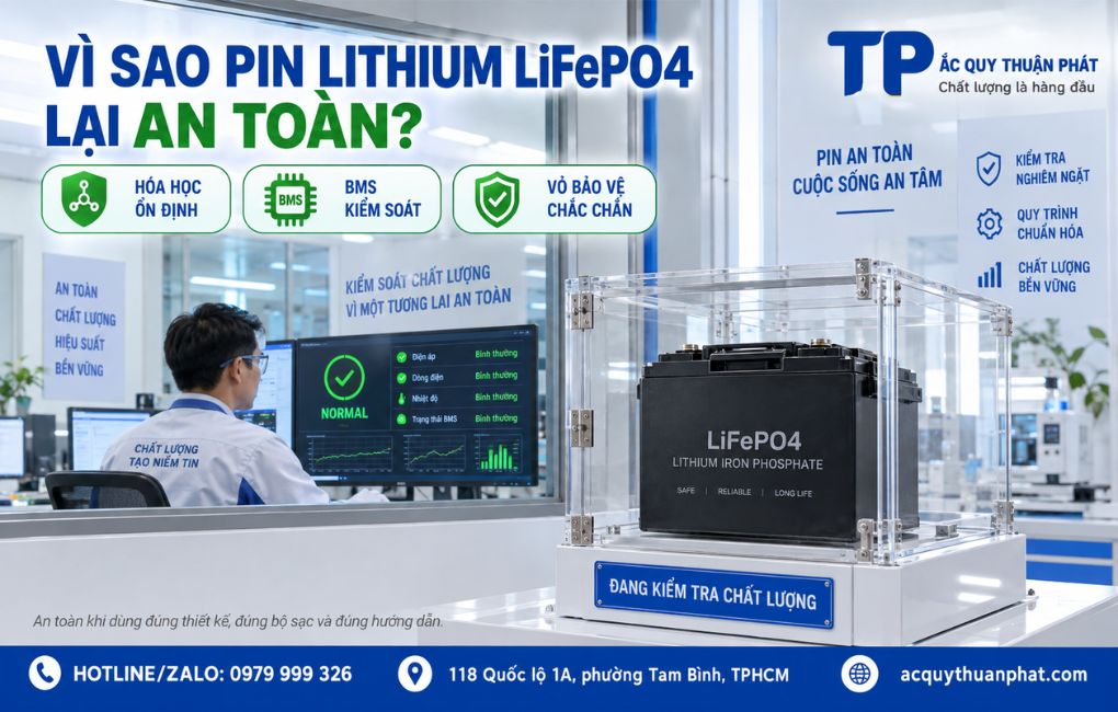 Vì sao Pin Lithium Lifep04 lại an toàn