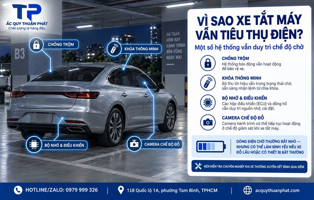 Vì sao tắt máy vẫn tiêu thụ điện