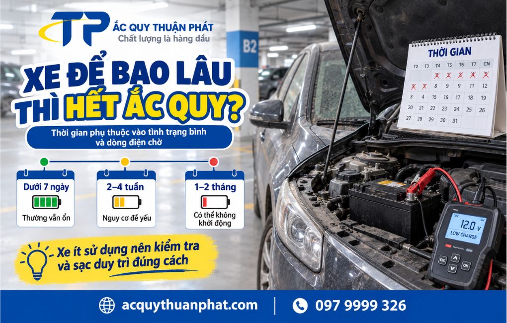 Xe để bao lâu thì hết ắc quy