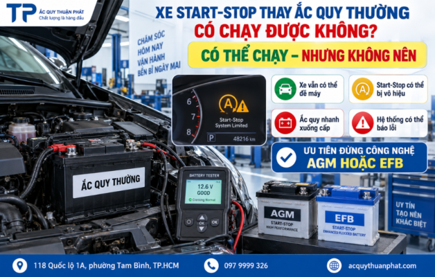 Xe Start-stop thay ắc quy thường có chạy được không