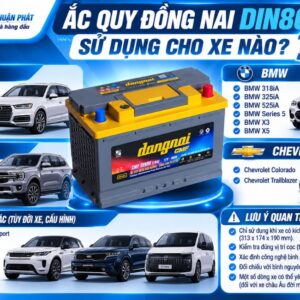 Ắc Quy Đồng Nai DIN80L LN4 sử dụng cho xe nào