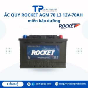 Ắc Quy Rocket AGM 70 L3 12V-70AH miễn bảo dưỡng