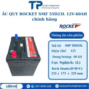 Ắc Quy Rocket SMF 55D23L 12V-60AH chính hãng