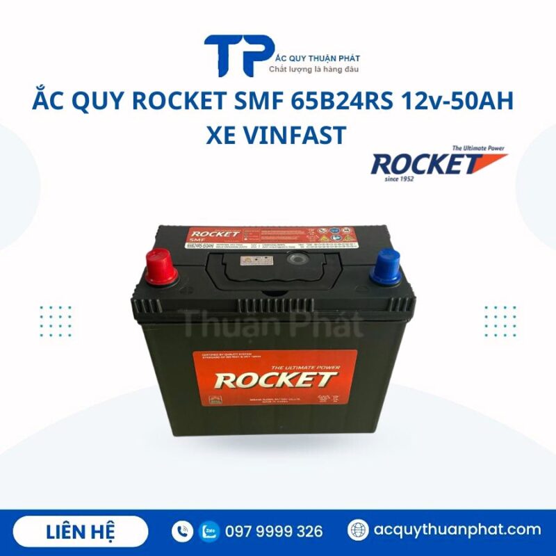 Ắc Quy Rocket SMF 65B24RS 12V-50AH Xe Vinfast