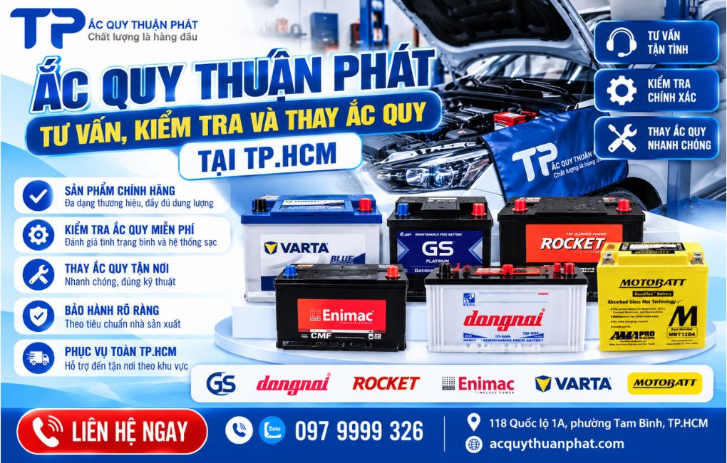 Ắc Quy Thuận Phát tư vấn kiểm tra và thay ắc quy