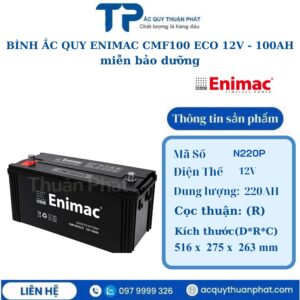 Bình ắc quy Enimac CMF100 ECO 12V - 100AH miễn bảo dưỡng