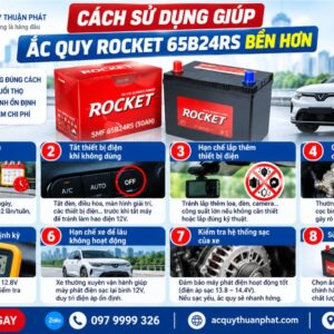 Cách sử dụng giúp ắc quy Rocket 65B24RS bền hơn