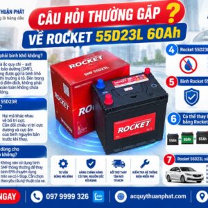 Câu hỏi thường gặp về Rocket 55D23L 60AH