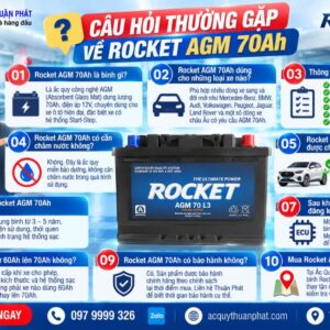 Câu hỏi thường gặp về Rocket AGM 70AH