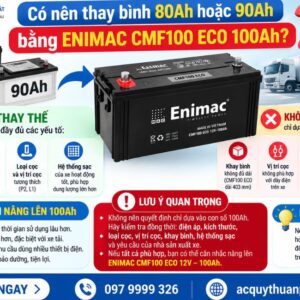 Có nên thay bình 80AH hoặc 90AH bằng Enimac CMF100 ECO 100AH