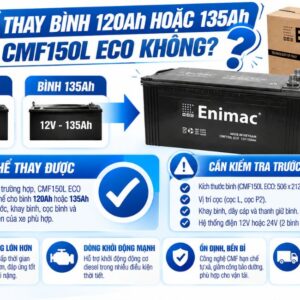 Có thể thay bình 120AH hoặc 135AH bằng CMF150L ECO không