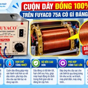 Cuộn dây đồng 100% trên Fuyaco 75A có gì đáng chú ý