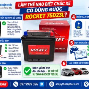Làm thế nào biết chắc xe có dùng được Rocket 75D23L