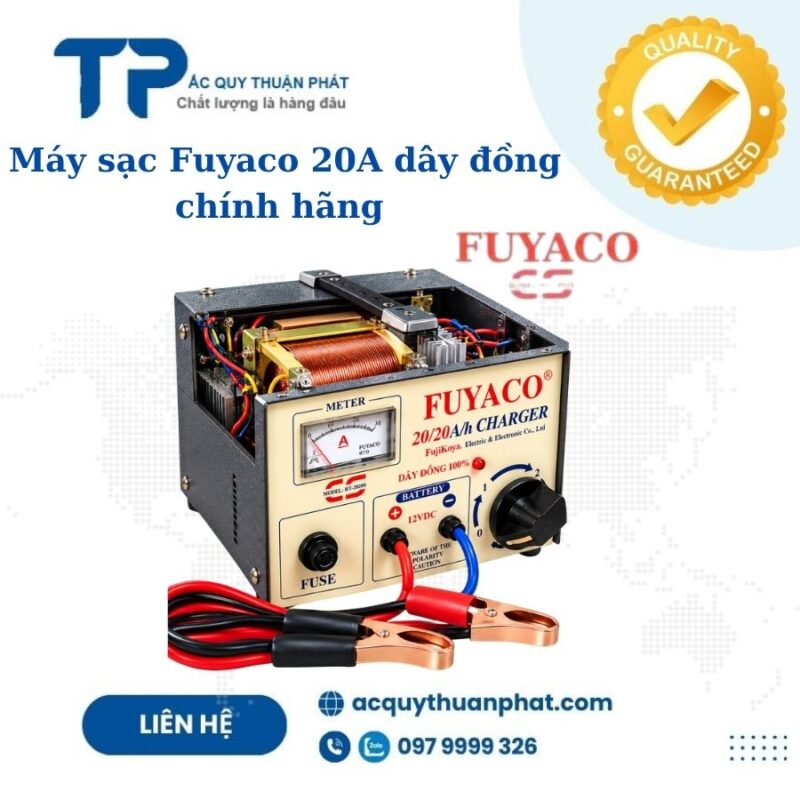 Máy sạc Fuyaco 20A dây đồng chính hãng