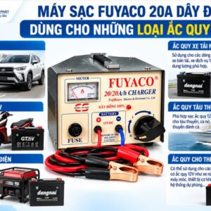 Máy sạc Fuyaco 20A dây đồng dùng cho những ắc quy nào